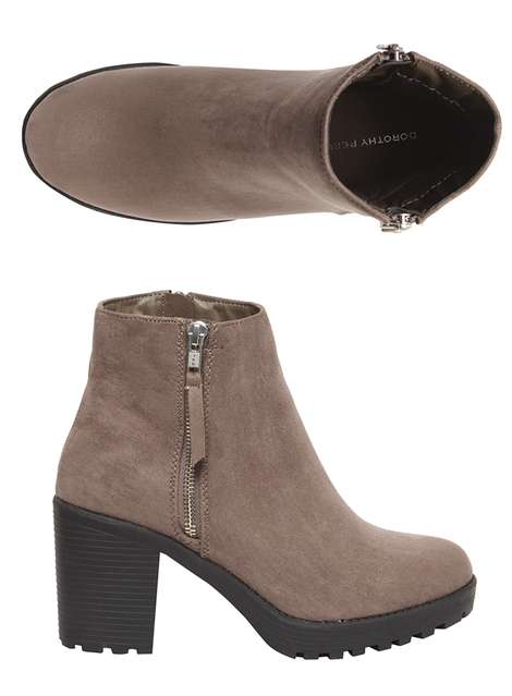 Grey 'Minny' Chunky Ankle Boots